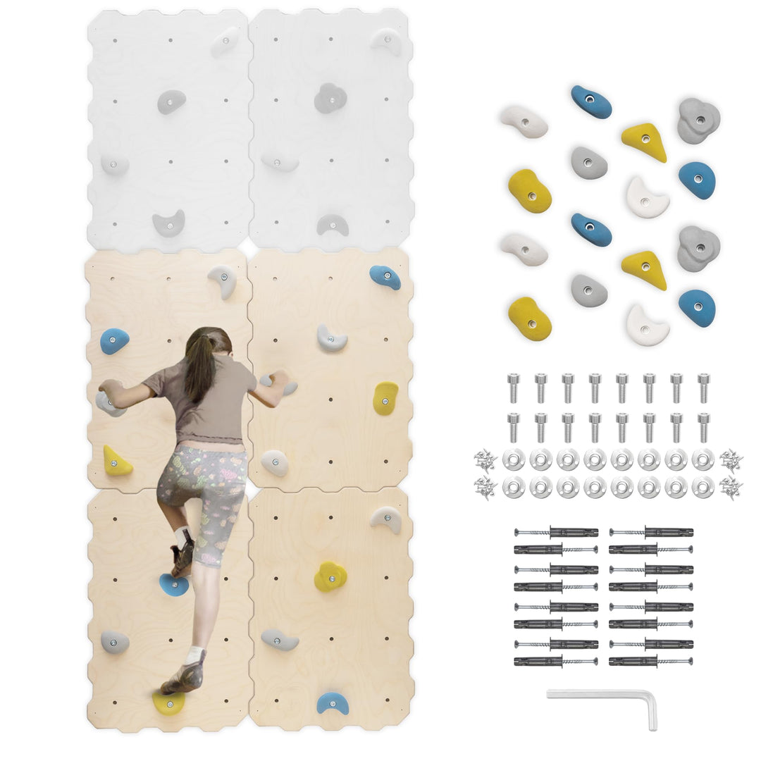 MAMOI® Kletterwand für kinderzimmer, Klettergerüst und spielgeräte Indoor, Klettern mit Klettergriff