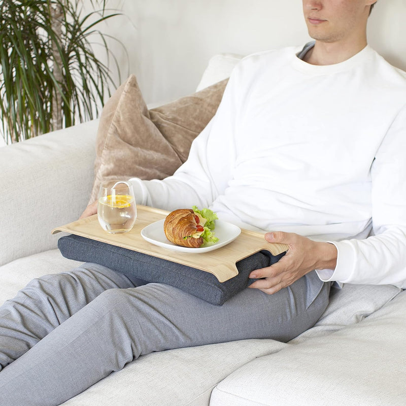 Bosign. Knietablett Laptray mit Sitzsack-Kissen für Laptop, Frühstück. Rutschfestes Tablett. Abnehmb