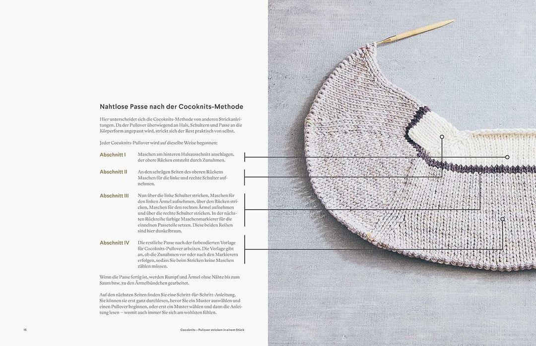Coco Knits: Pullover Stricken in einem Stück. Top-Down-Stricktechnik ohne Maschenzählen. 9 Strickmod