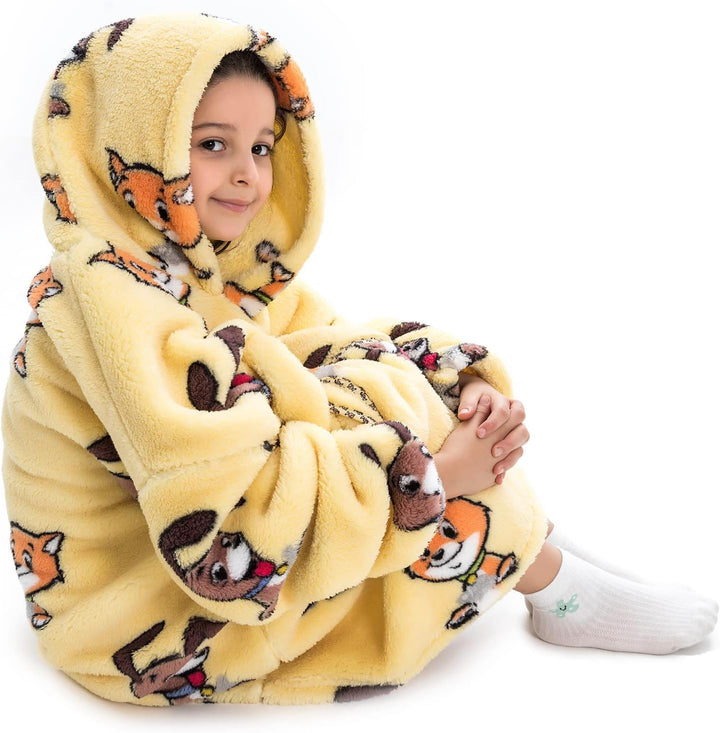 Kapuzenpullover Mädchen, Übergrosse Hoodie Decke Kinder mit Kapuze und Tasche Jungen, Fleece Decke m