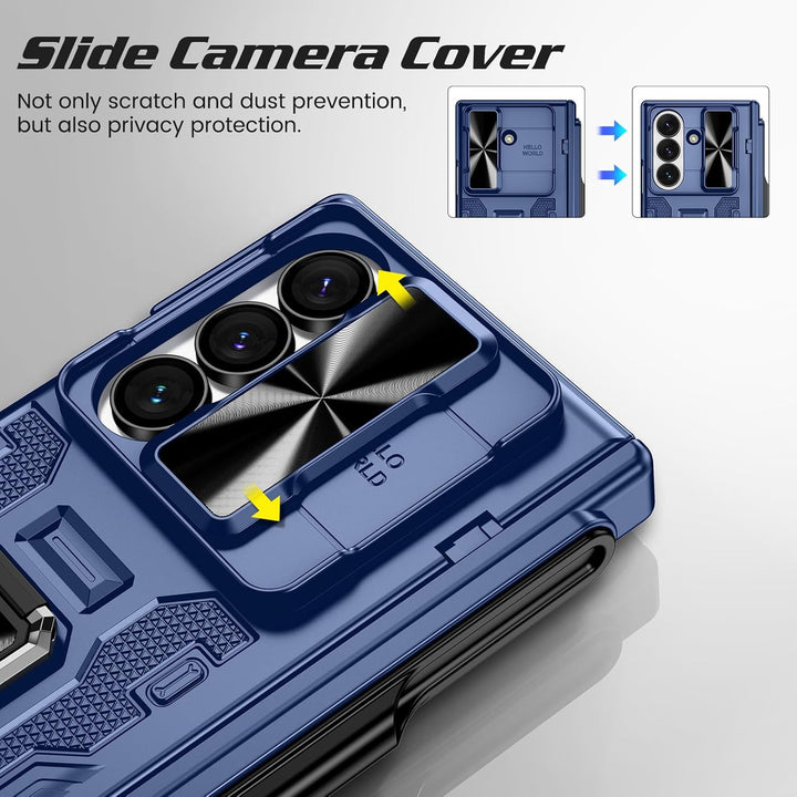 Doeshine für Samsung Galaxy Z Fold 7 Hülle mit S-Pen Slot (No S-Pen) & Ständer, Ganzkörper Robuste S
