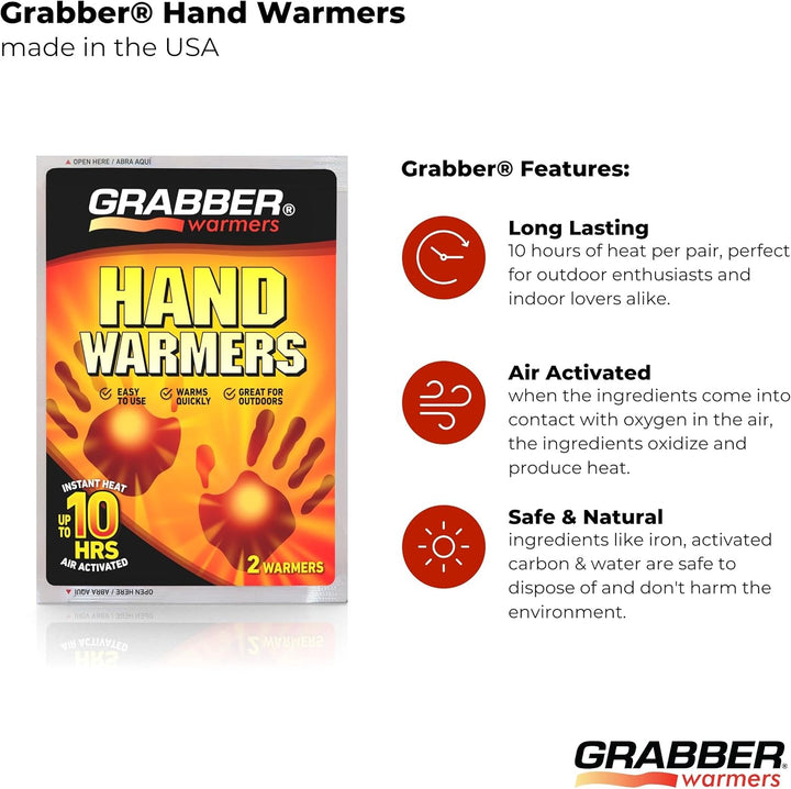 Grabber Handwärmer HWPP10, 10 Stück 10 Pairs einfarbig, 10 Pairs einfarbig