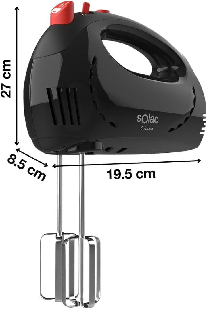 Solac Solution Stabmixer | BA5590 | 300W | 5 Geschwindigkeiten | Turbo-Funktion | 2 Rührbesen und 2