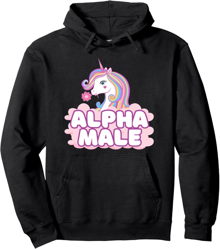 Männliches Einhorn Regenbogen Alpha Pride LGBT lustig Pullover Hoodie