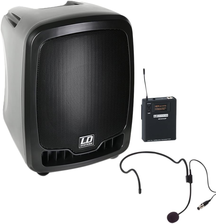 LD Systems Roadboy 65 HS - Mobiler PA Lautsprecher mit Headset Mikrofon und Taschensender Headset 86