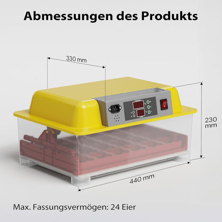 Vollautomatische Brutmaschine 24 Eier Brutapparat Flächenbrüter Brüter Inkubator