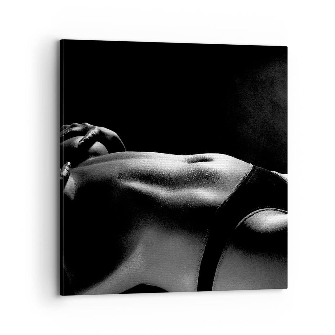 Bilder auf Leinwand 70x70cm Leinwandbild mit Rahmen Anatomie Frau nackt Gross Wanddeko Bild Schlafzi