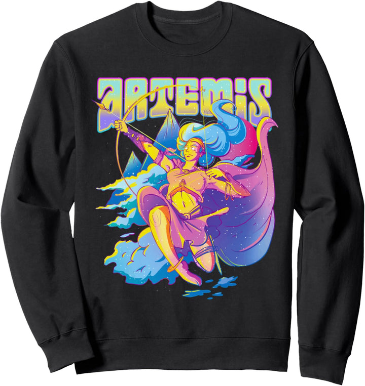 Artemis Göttin Griechische Mythologie Retrowave Streetwear Sweatshirt