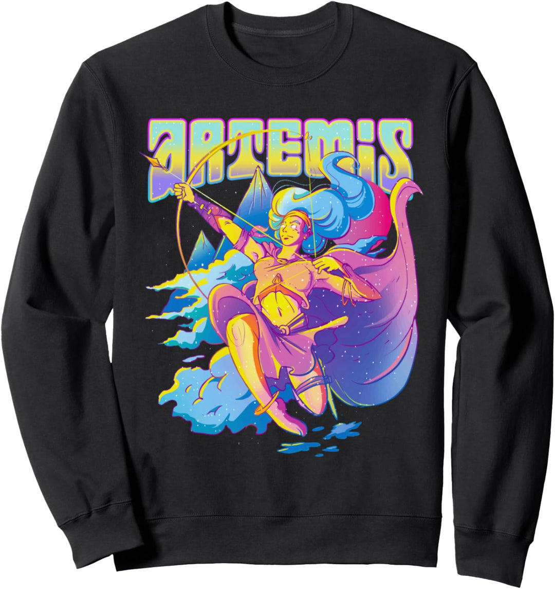 Artemis Göttin Griechische Mythologie Retrowave Streetwear Sweatshirt