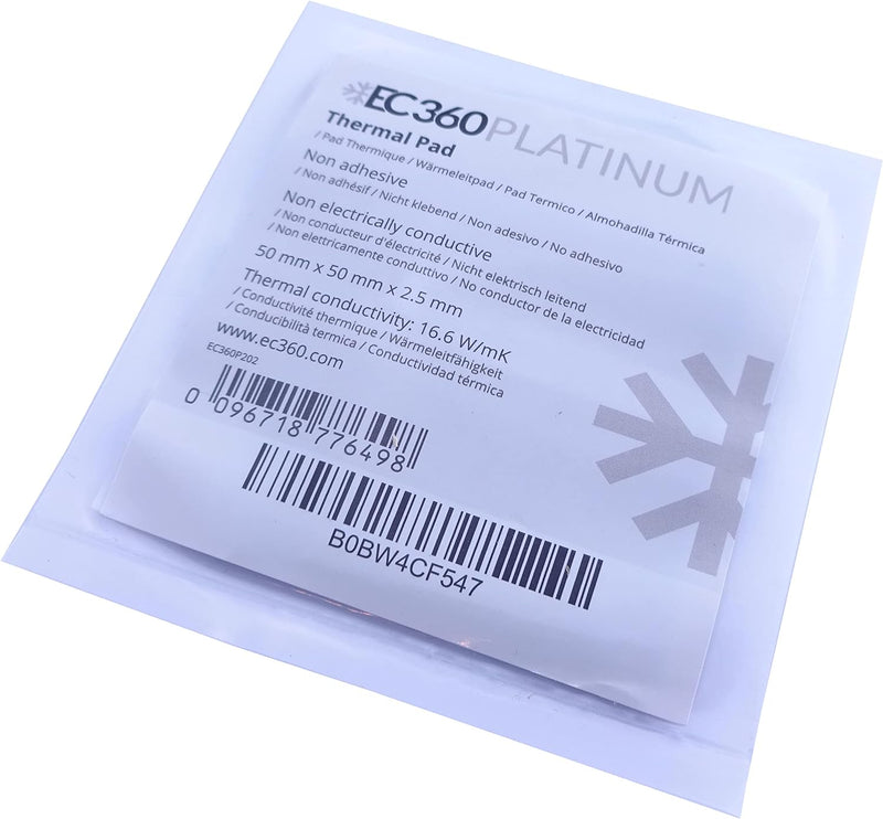 EC360® PLATINUM 16,6W/mK Wärmeleitpad (50 x 50 x 2,5 mm), 50 x 50 x 2,5 mm
