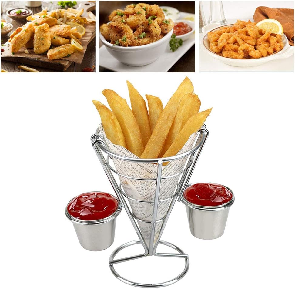 Pommes Frites Korb Kegel Snack Ausstellungsstand Kegelkorb Snack Ständer Pommeshalter Pommestüten Ha