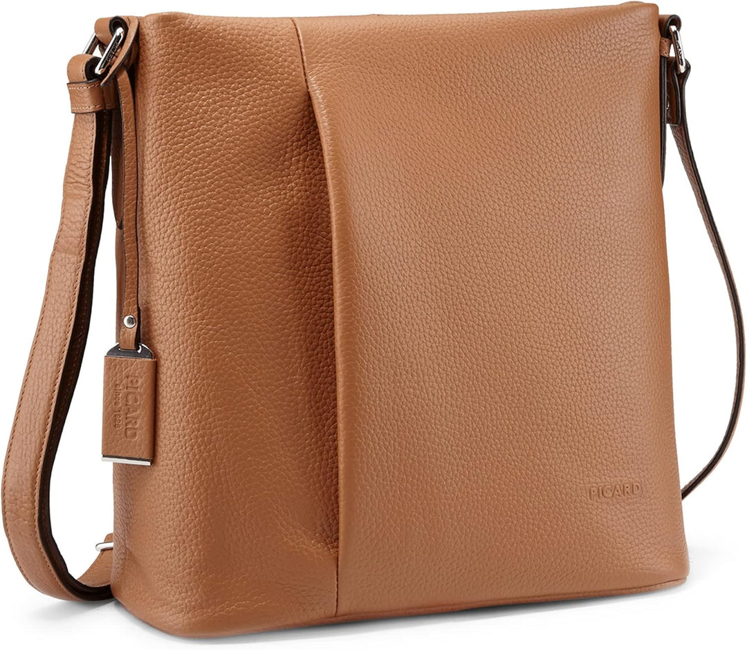 Picard Damen Schultertasche PURE aus Echtleder Gross, Mittel | mit Reissverschluss | Schultertasche