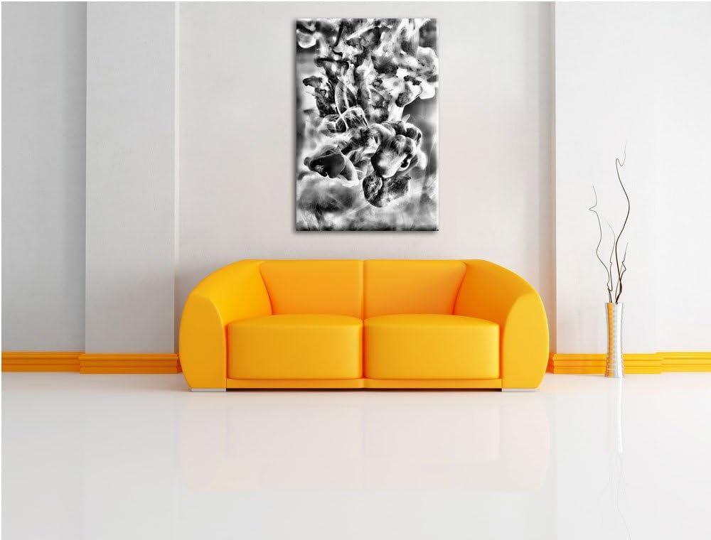 Monocrome, Colorful smoke, Format: 100x70 auf Leinwand, XXL riesige Bilder fertig gerahmt mit Keilra