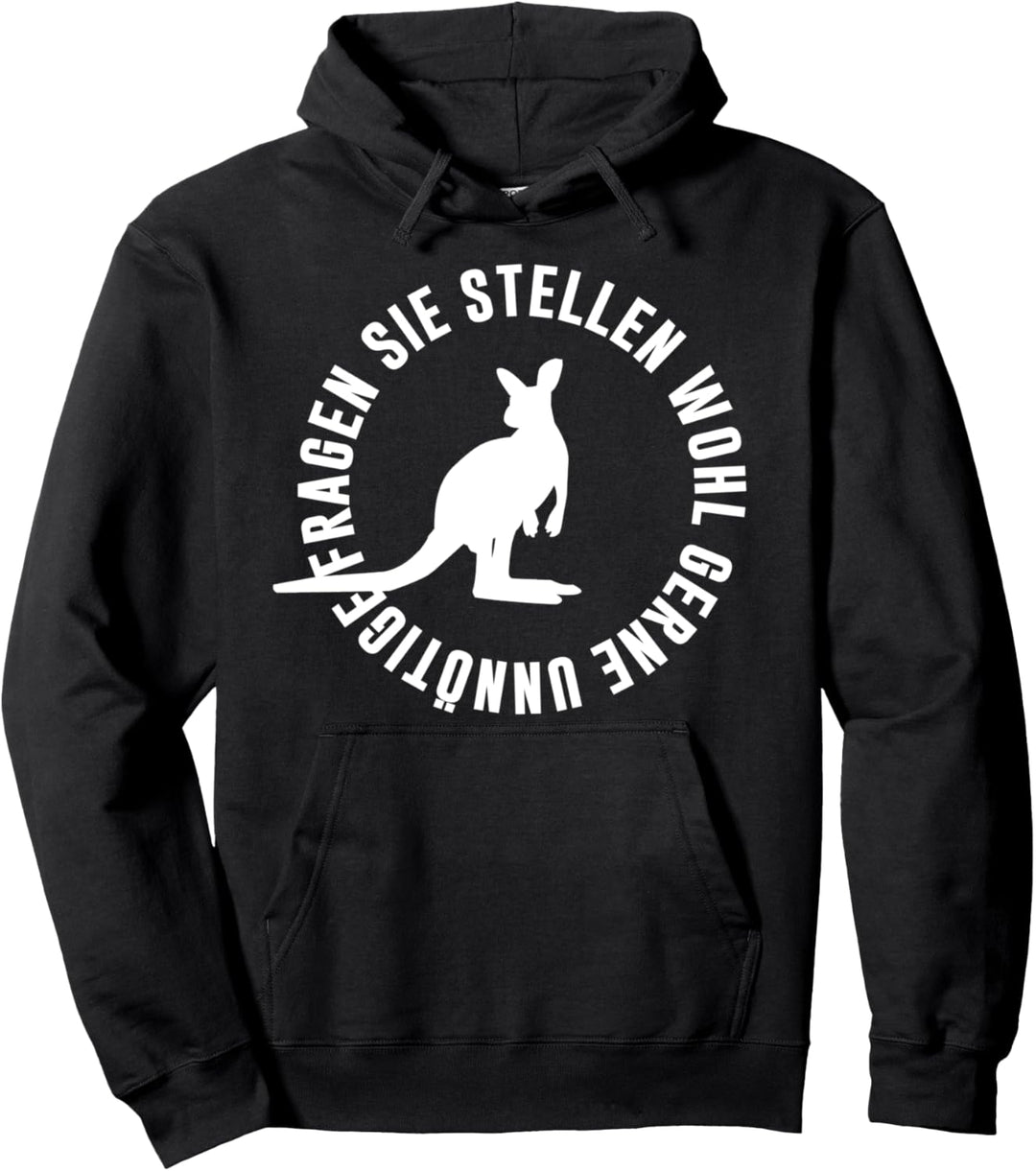Sie Stellen Wohl Gerne Unnötige Fragen Känguru Geschenk Pullover Hoodie