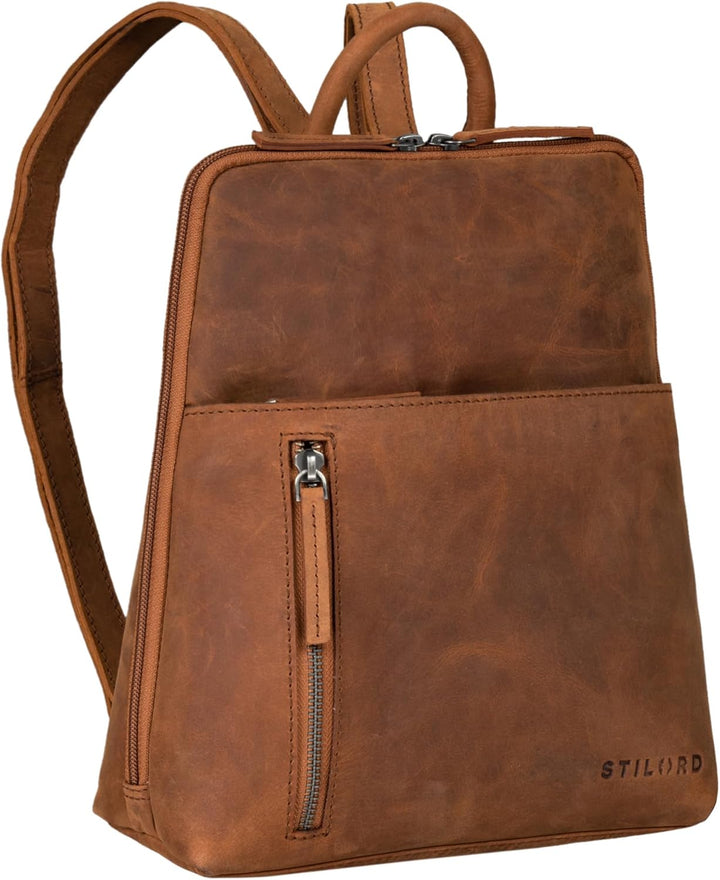 STILORD 'Holly' Rucksack Frauen Klein Leder Rucksackhandtasche Damen Lederrucksack für iPad und DIN