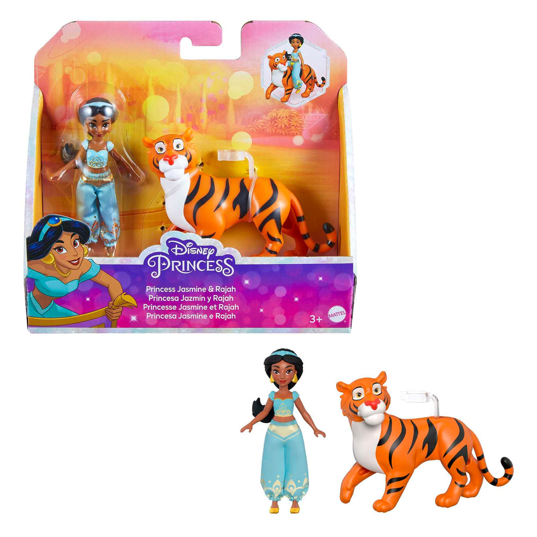 DISNEY Prinzessin Jasmin und Rajah - Bewegliche Puppe und Tigerfigur aus dem Film Aladdin, Jasmins u