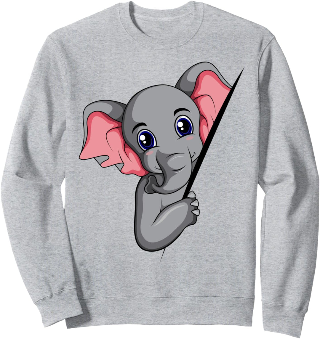 Elefant Damen Kinder Mädchen Sweatshirt