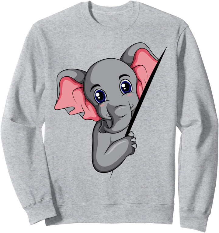 Elefant Damen Kinder Mädchen Sweatshirt