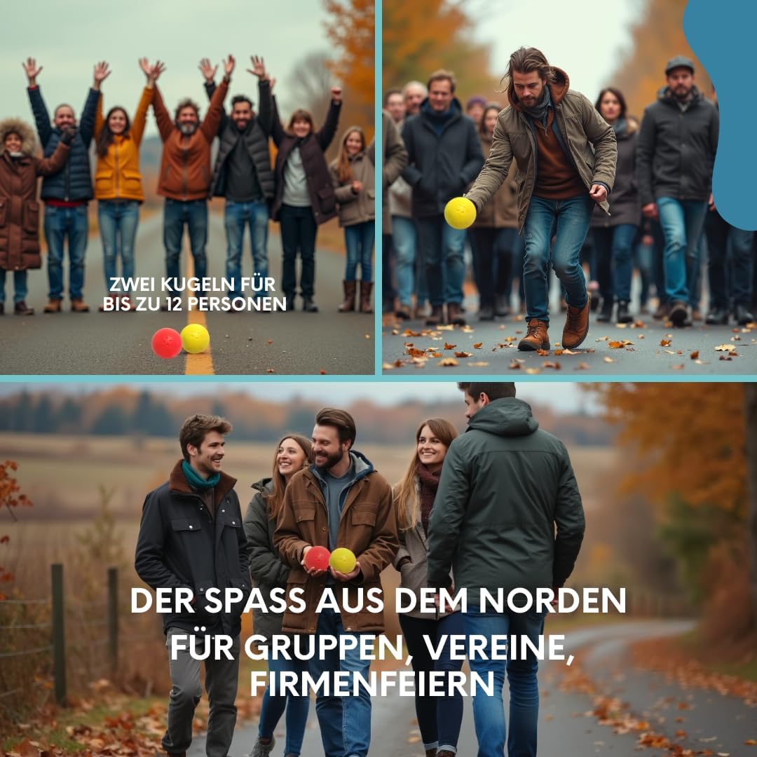 Bosselset Bosselkugeln 2 Stück, Kraber und Tasche (gelb/rot) (orange/blau), (orange/blau)