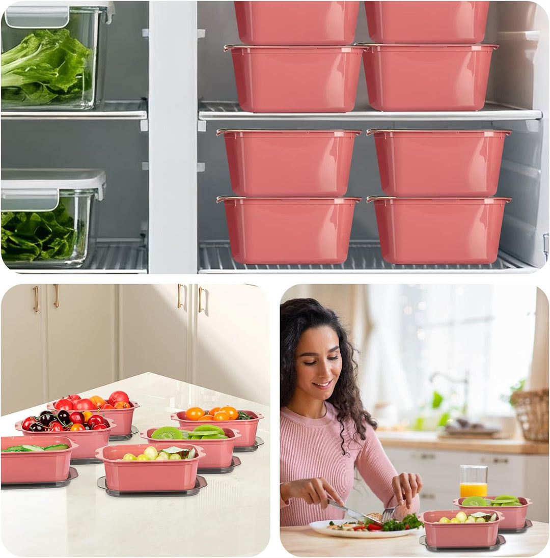 Cozary 15PCS Rechteckig Frischhaltedosen, Vorratsdosen Set mit Deckel, Luftdicht, Stapelbar, Mikrowe