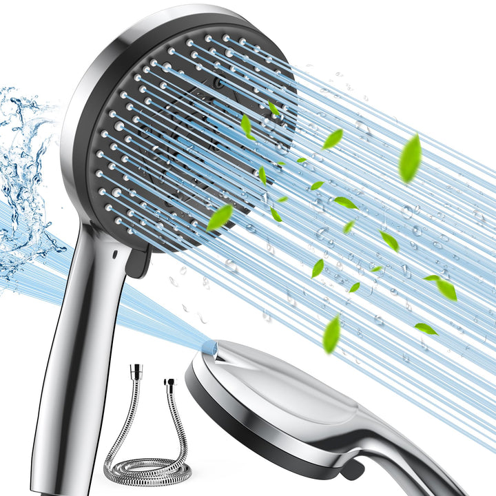 VOXON Hochdruck Duschkopf mit Schlauch, Shower Head mit 10 Strahlarten, Duschkopf Druckerhöhend, Dus