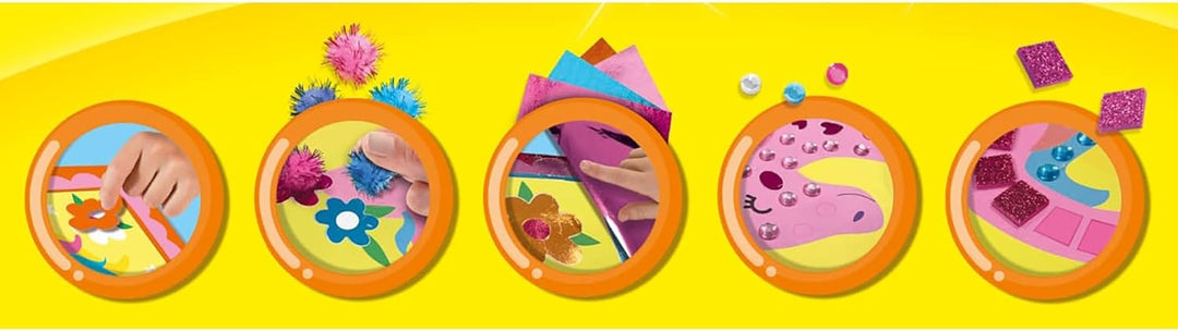 SES Creative 14645 Glitzerkunst ohne Kleckern - Sauberes Glitzer Bastelset für Kinder, Pink, Medium,