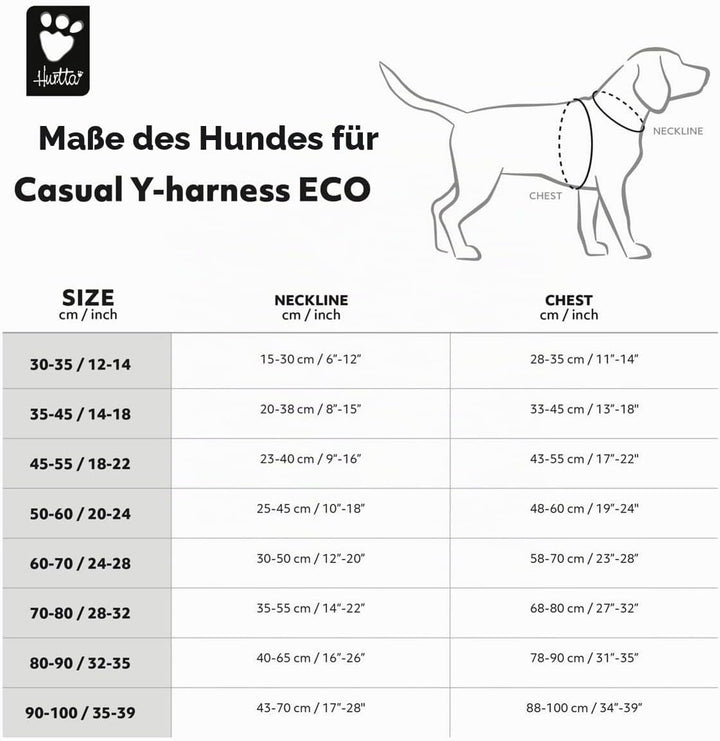 Hurtta Casual Y-Geschirr ECO Komfortables nachhaltiges Hundegeschirr (Peacock, 35-45 cm) 35-45 cm Pe
