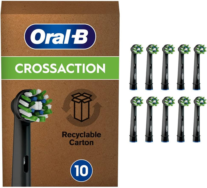 Oral-B CrossAction Aufsteckbürsten für elektrische Zahnbürste, 10 Stück, Mundreinigung mit CleanMaxi