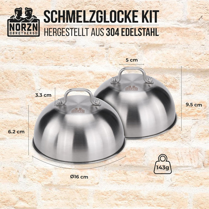 Burger Glocke Set – Burgerglocke Edelstahl 304, Grillglocke, Schmelzglocke, Grill Glocke, Burger Hau