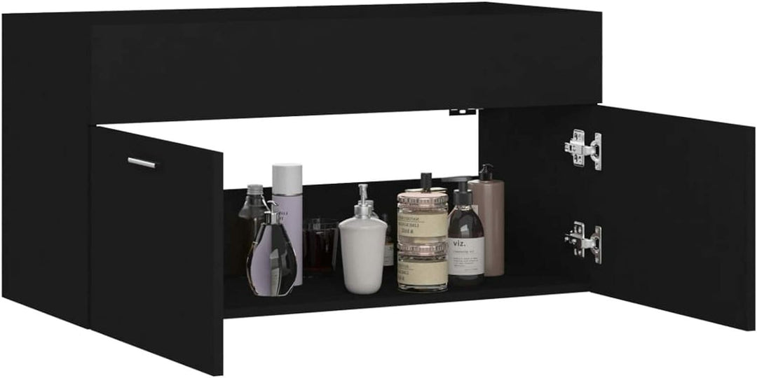 Tidyard Badezimmer Waschbeckenunterschrank, Badezimmerschrank, Badschrank mit Fach und 2 Türen, Wasc