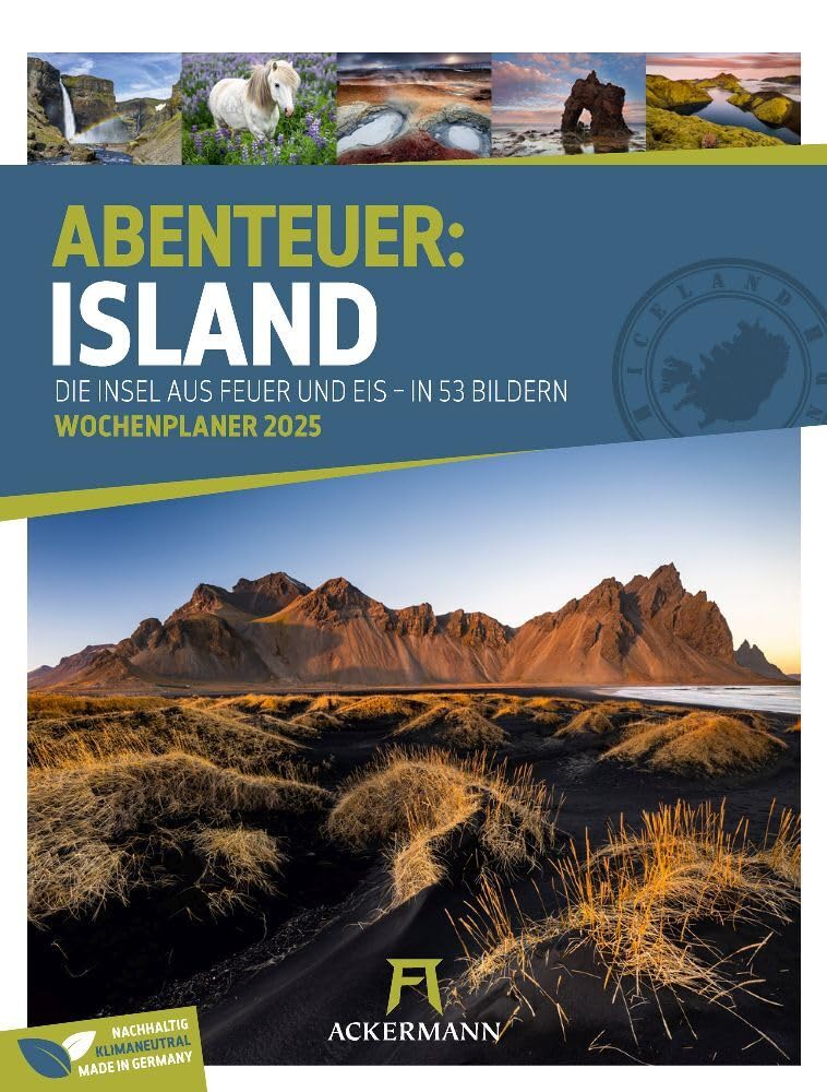 Island - Wochenplaner Kalender 2025, Wandkalender im Hochformat (25x33 cm) - Wochenkalender mit Räts