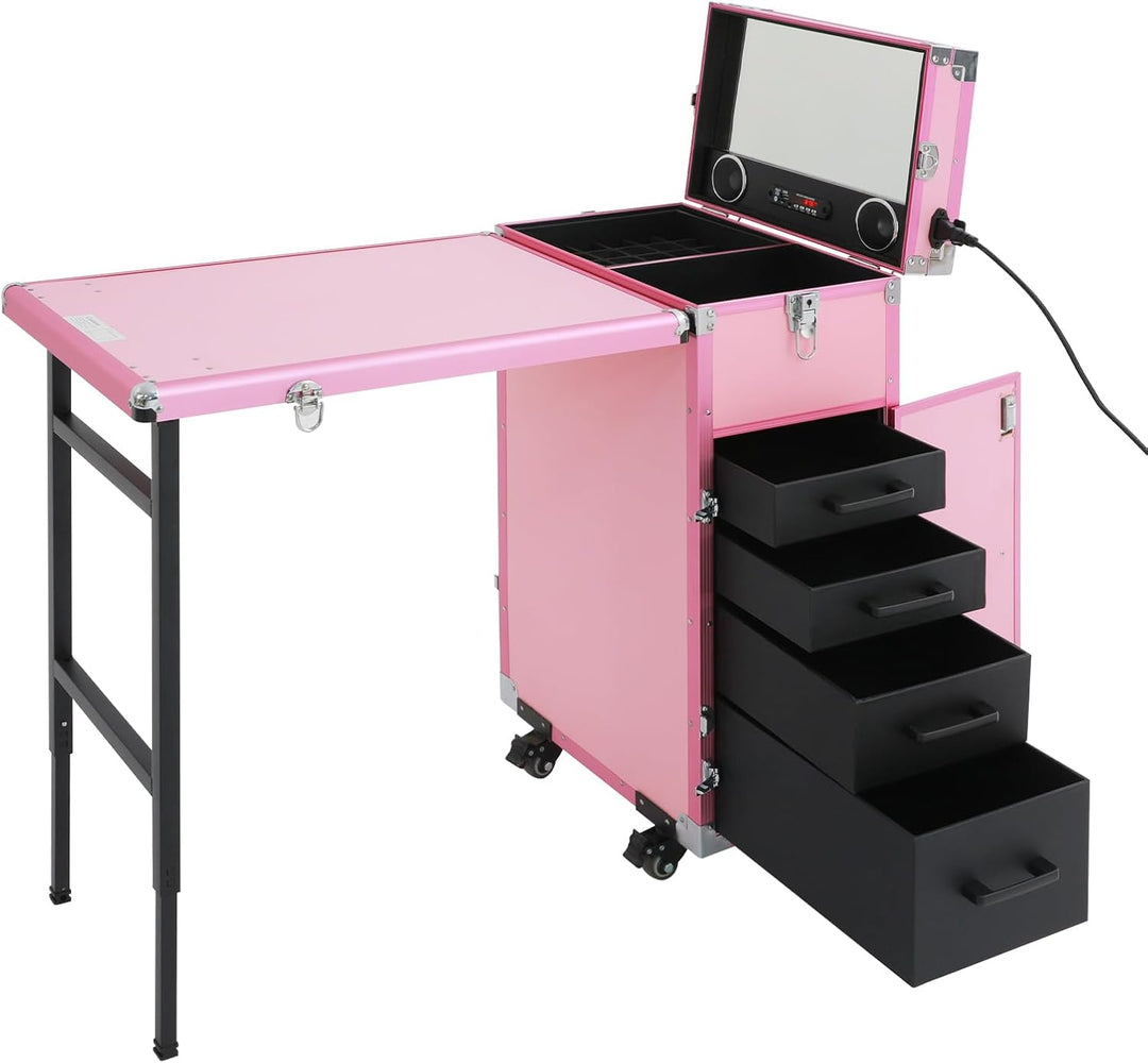 Kosmetikkoffer Trolley 2 in 1 Kosmetikkoffer Gross Kosmetik Trolley Make up Koffer Schminkkoffer mit