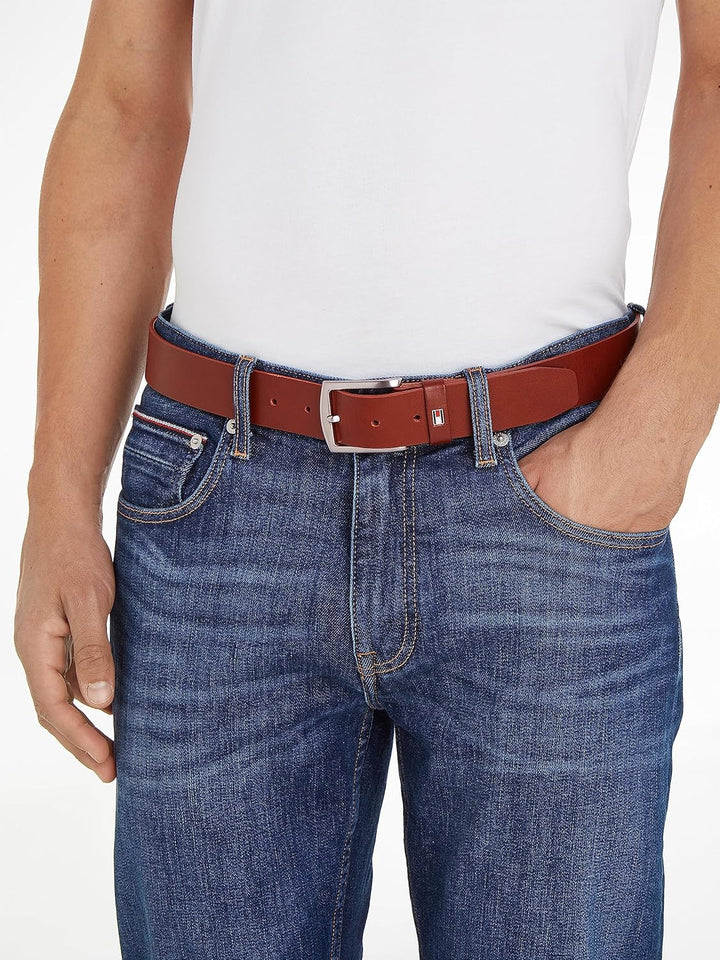 Tommy Hilfiger Herren Gürtel New Denton 3.5 Belt Ledergürtel W80 Braun (Dark Tan), W80 Braun (Dark T