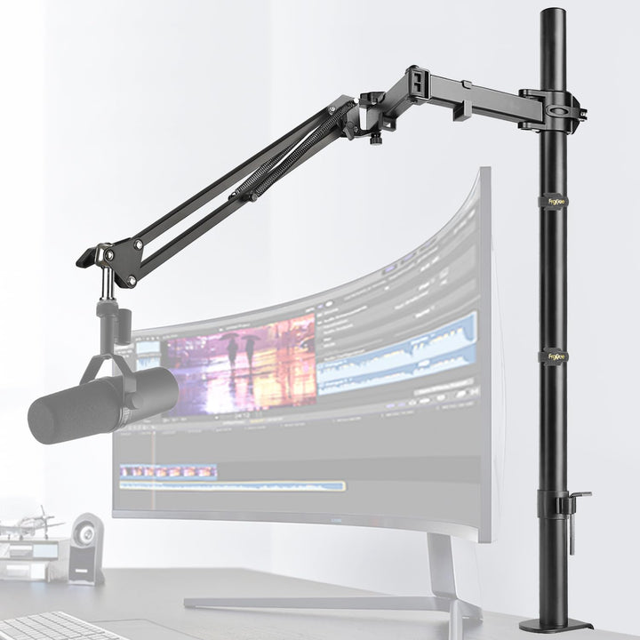 Overhead Mikrofon Arm, Höhenverstellbarer Mikrofon Ständer Arm mit Erhöhtem Verlängerungsstange für