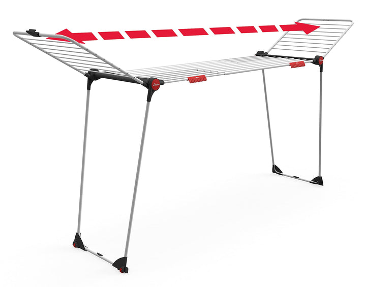 Vileda Infinity Flex Plus Wäscheständer, bis zu 2m ausziehbares Mittelteil, 30m Trockenleine, hohe F