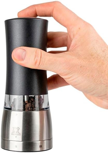 PEUGEOT - elektrische u‘Select-Pfeffermühle Daman 16 cm + Pfefferkörner - 6 voreingestellte Mahlgrad