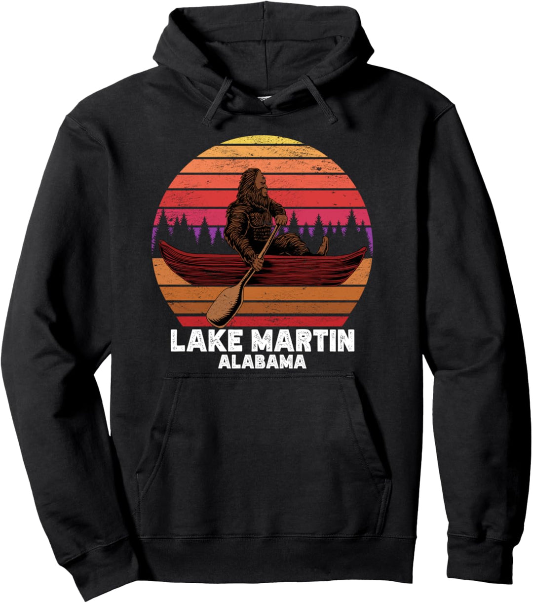 Bigfoot Angeln See Kanufahren Lake Martin Pullover Hoodie