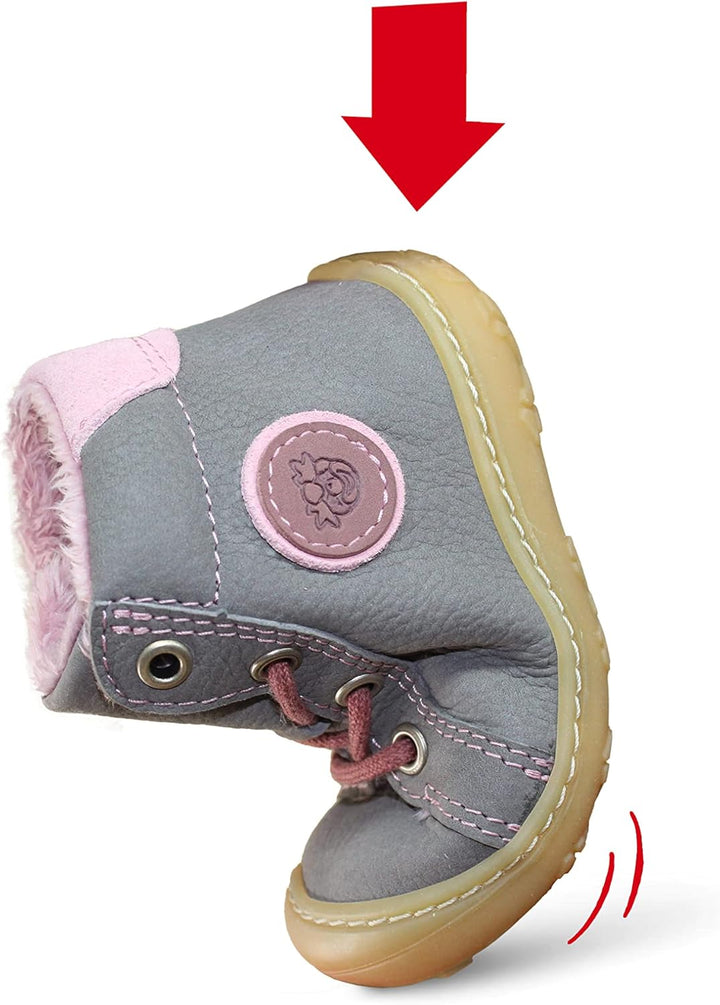 RICOSTA Mädchen und Jungen Lauflernschuhe Georg,Warmfutter,Leder,WMS:Mittel/Weit 18 EU Weit Blau 170