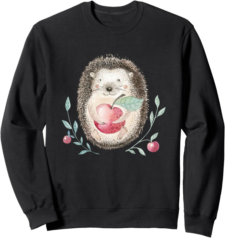 Igel Aquarell mit Apfel Sweatshirt