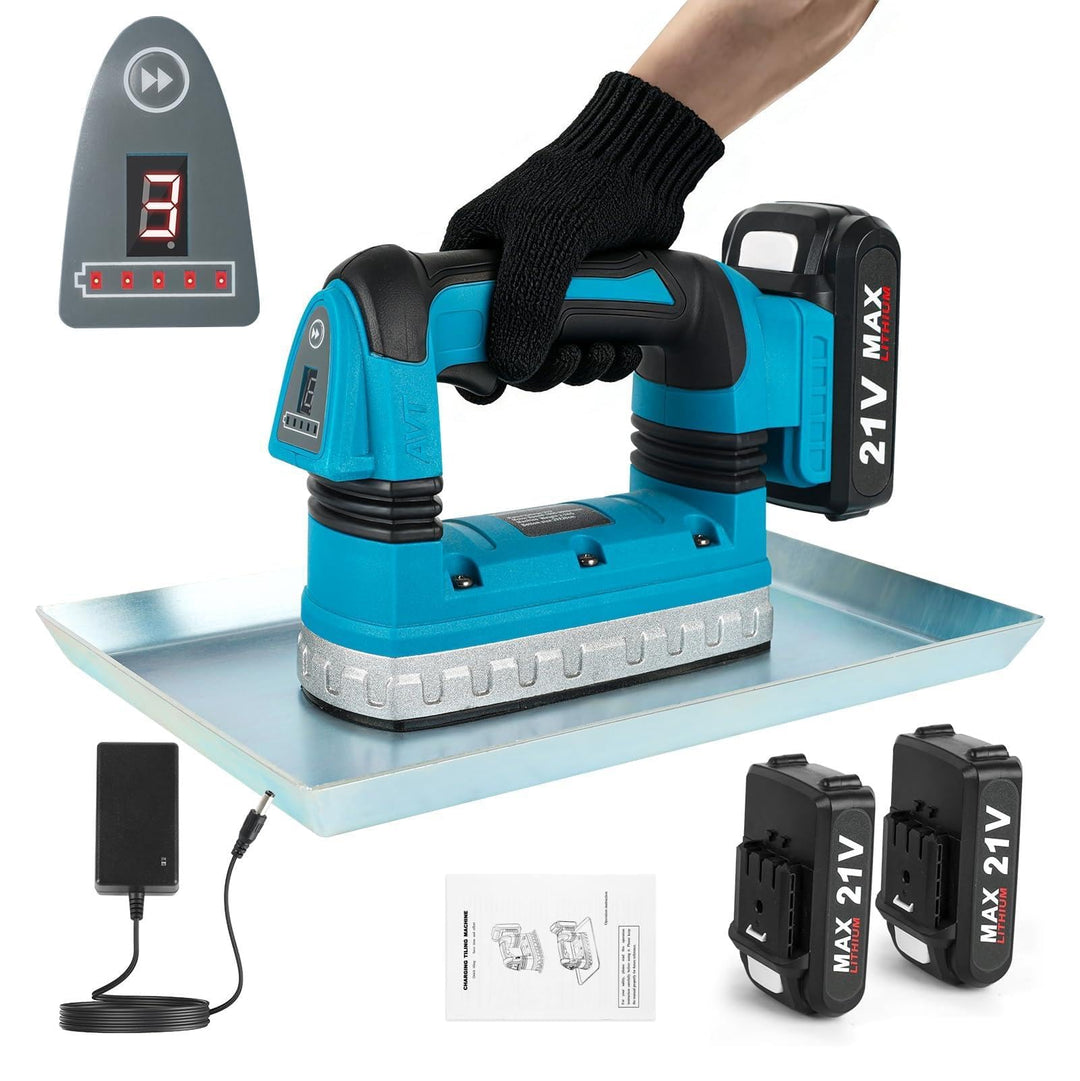 150W Akku-Rüttelplatte Klein, Rüttelplatte Elektrisch, 0-9000 U/min, 6-Stufig Einstellbarer Handstam