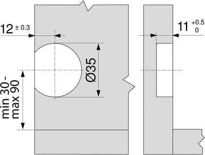 BLUM SERVO-DRIVE Schalter für AVENTOS, symmetrisch, Kunststoff seidenweiss