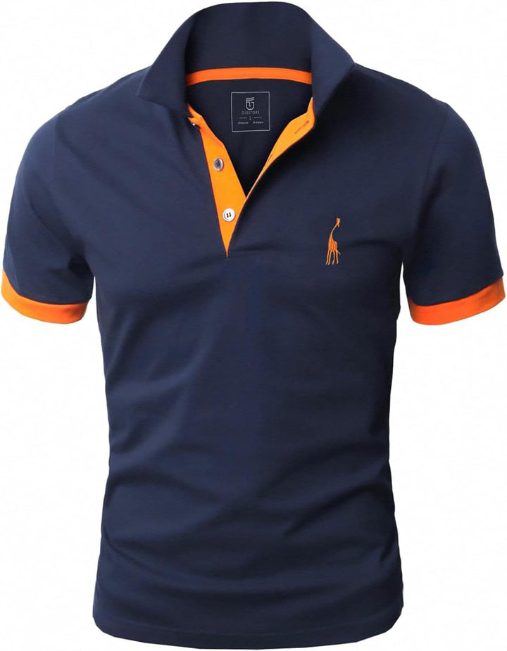 GLESTORE Poloshirt Herren Männer Hemd Herren Kurzarm Shirt Sommer XL A1-marine, XL A1-marine