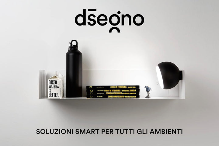 D-Segno Wandregal Metall - Regal Wand, Einzigartiges minimalistisches und modernes Design, Wandbuchh