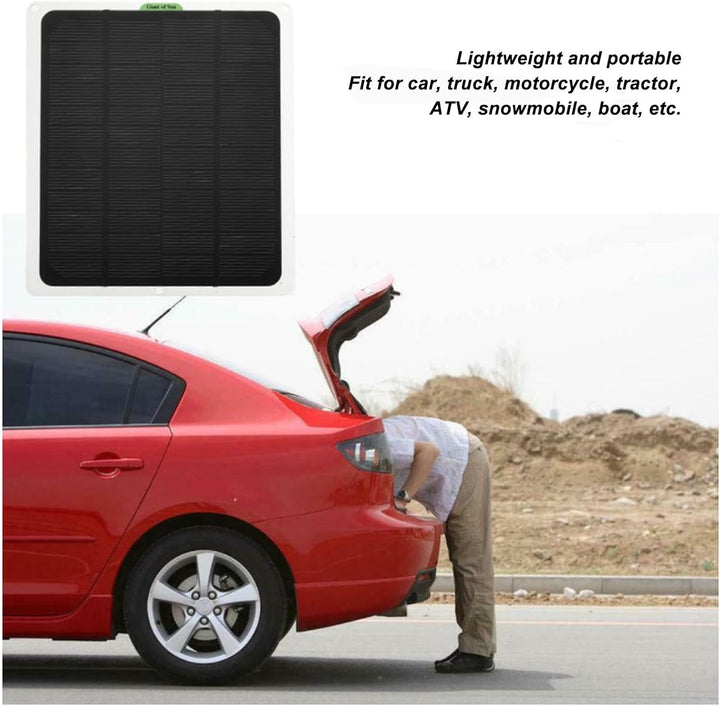 Solar-Ladegerät, 12 V Tragbares Solarpanel-Ladegerät-Kit 20 W Monokristalliner Dual-USB-Ausgang Batt