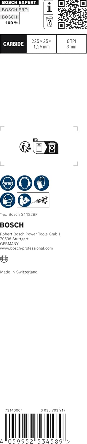 Bosch Professional 1x Expert ‘Thick Tough Metal’ S 1155 CHC Säbelsägeblatt (für Zäher Stahl, Gusseis