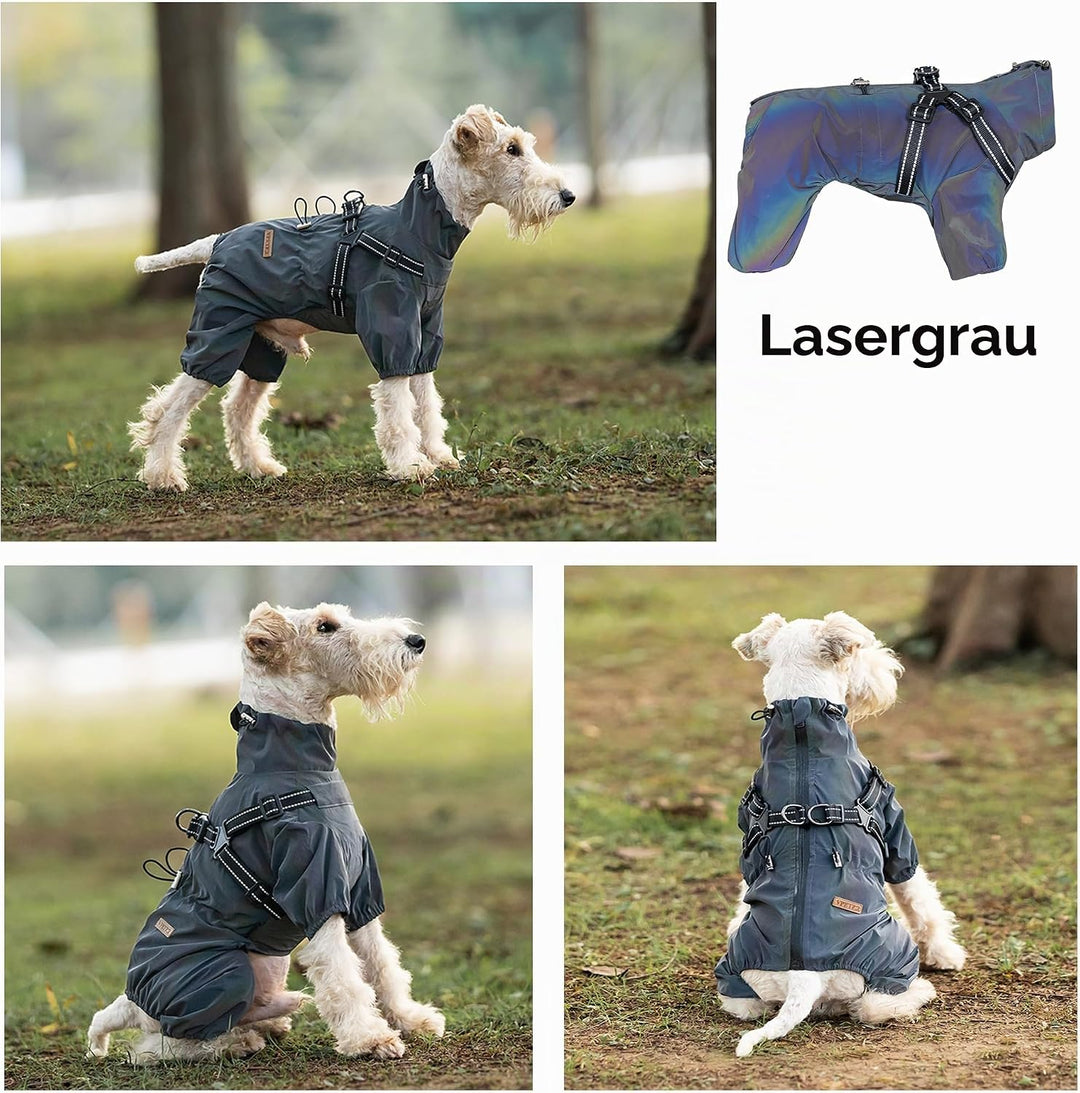 BT Bear Hundegeschirr-Regenmantel, verstellbare 4 Beine, Hunde-Regenjacke mit Geschirr, reflektieren