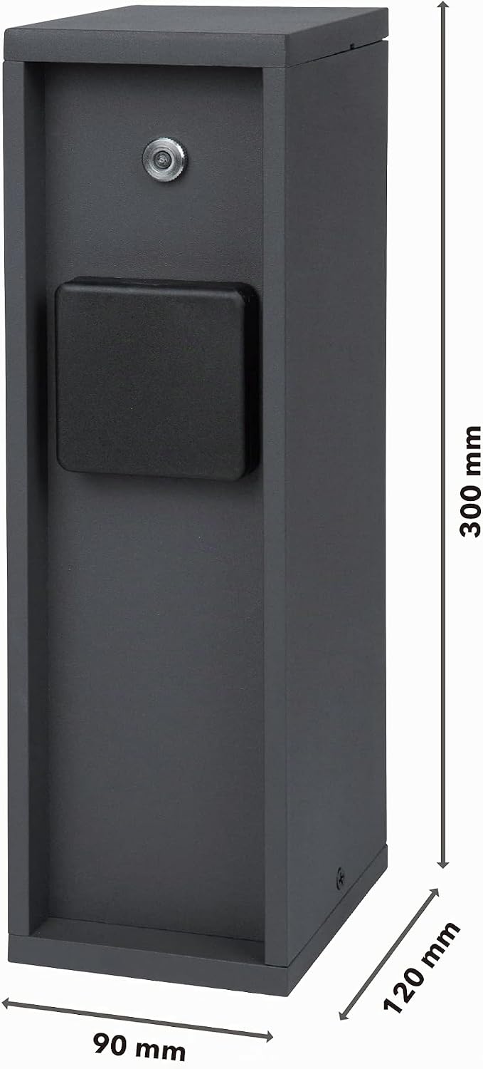 Bold 19400 Pado Aussen-Steckdose-Garten Steckdosen-Säule 3-Fach Stecker in Anthrazit (Lichtsensor |