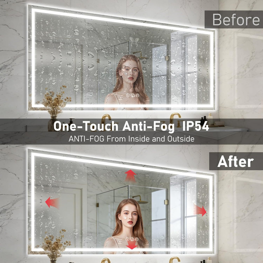 Bluetooth Badspiegel mit Beleuchtung LED, 80x180cm Spiegel mit Light, Wandspiegel mit Frontbeleuchtu