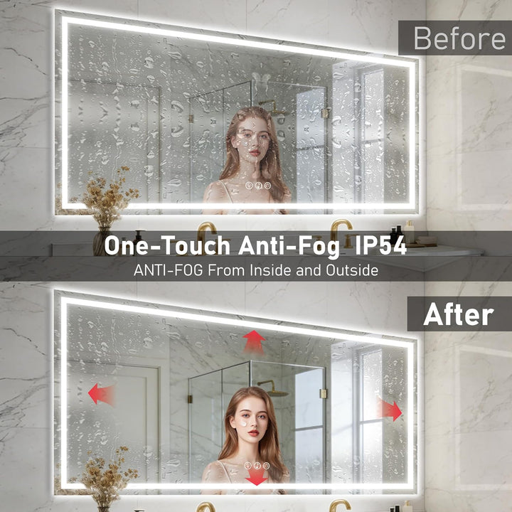 Bluetooth Badspiegel mit Beleuchtung LED, 80x180cm Spiegel mit Light, Wandspiegel mit Frontbeleuchtu