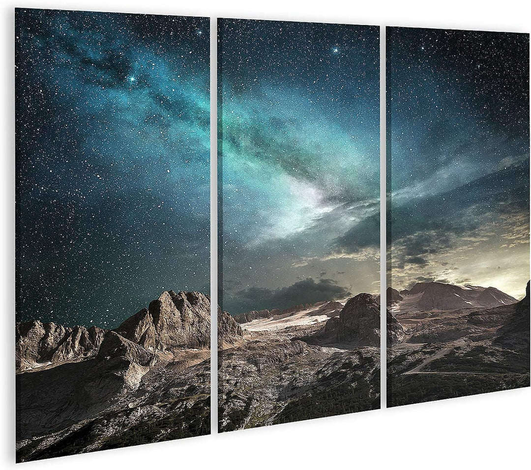 islandburner Bild auf Leinwand Milchstrasse In Der Morgendämmerung In Einer Berglandschaft Bilder Wa